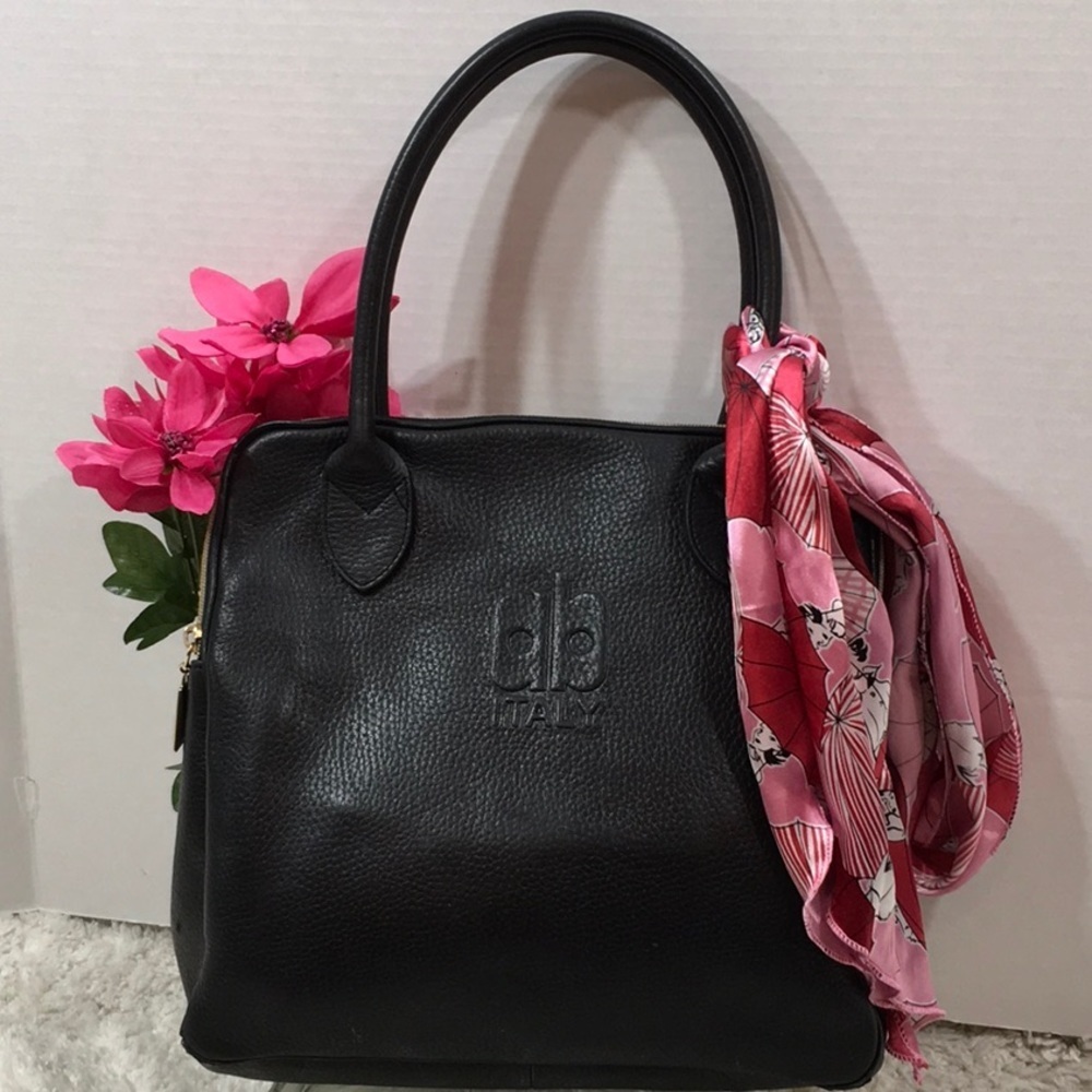 Arnaldo Bassini black leather satchel